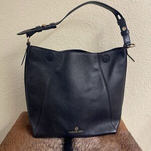 Michael Kors $278‎ Lucy Black Pebbled Leather Medium Hobo Shoulder Bag Magnetic